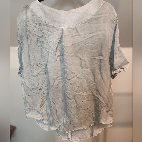 Free People- Washed Olive Shirt - Picture 2 of 5